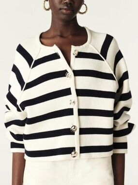 NWT BA&SH Massimo Striped Cardigan in size S